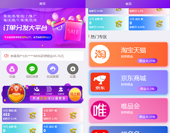 淘宝京东拼多多唯品会商城自动抢单系统源码抢单接单返利封装APP
